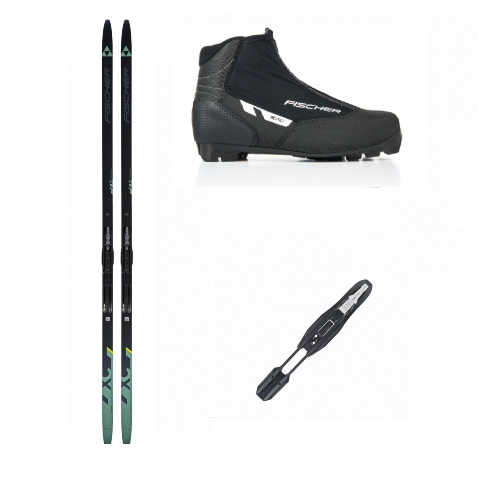 Fischer Twin Sport Skin längdpaket med bindning och pjäxor