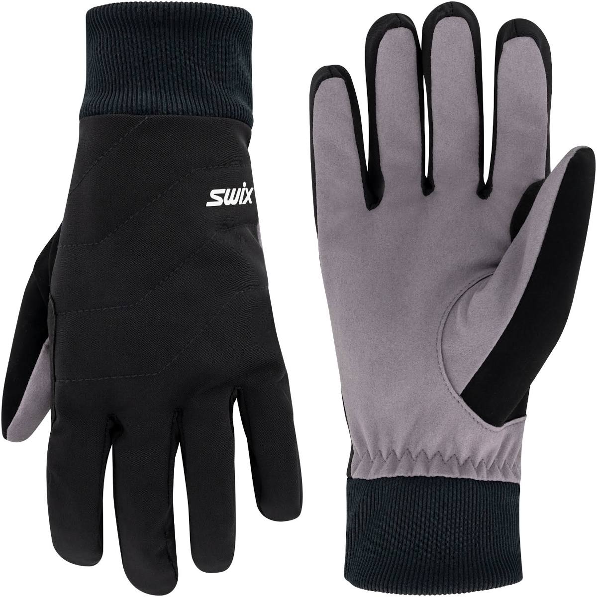 Swix Tur Softshell Glove svart grå handskar fram- och baksida