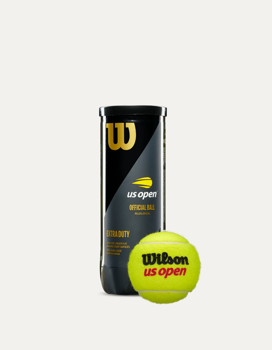 Wilson US Open XD tennis balls in a 1-pack, showcasing bright yellow balls against a white background.
